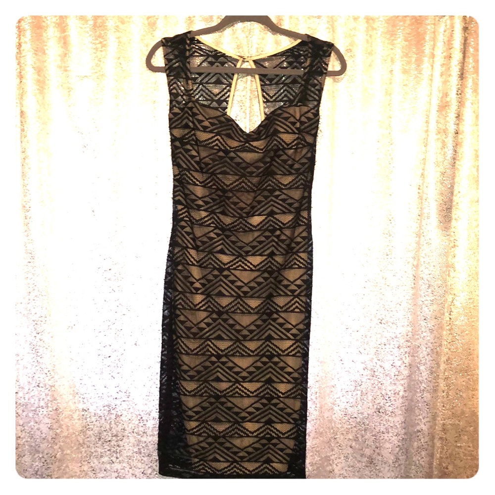 Black Lace Midi Dress
